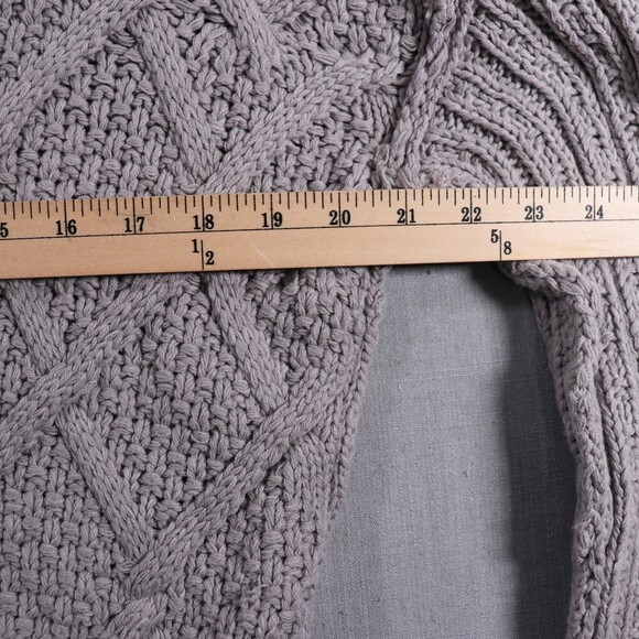 Free People Traveler Cable Knit Sweater Womens S Cropped Pullover Grey - Picture 7 of 15